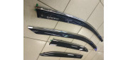 Дефлекторы окон Toyota Camry VI 2006-2011 с хромированным молдингом из нержавейки/ветровики накладные Дефлекторы окон Toyota Camry VI 2006-2011 с хромированным молдингом из нержавейки/ветровики накладные