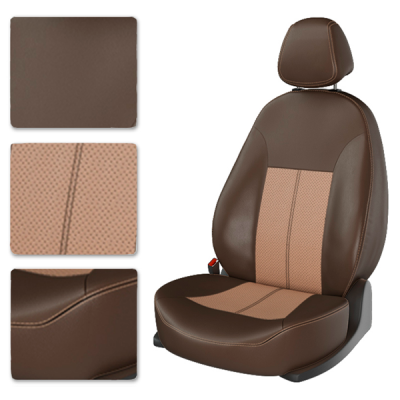 Авточехлы для TOYOTA RAV4 2014 коричневый/коричневый/бежевый