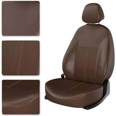 Авточехлы для NISSAN X-TRAIL T32 2015 коричневый/коричневый/коричневый