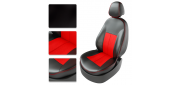 Авточехлы для NISSAN NOTE чёрный/красный