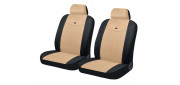 Чехлы на сиденья алькантара «ALCANTARA», чёрный/бежевый/бежевый, универсальные, 10556