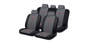 Чехлы на сиденья алькантара «ALCANTARA», чёрный/серый/красный, универсальные, 10559