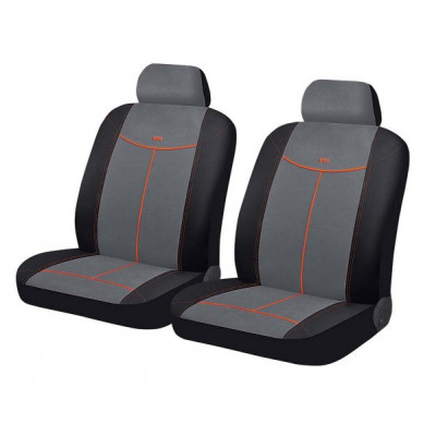 Чехлы на сиденья алькантара «ALCANTARA FRONT», чёрный/серый/оранжевый, универсальные, 10554