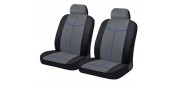 Чехлы на сиденья алькантара «ALCANTARA FRONT», чёрный/серый/синий, универсальные, 10551