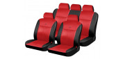 Чехлы на сиденья экокожа «FORWARD», чёрный/красный/красный, универсальные, 10477 Чехлы на сиденья экокожа «FORWARD», чёрный/красный/красный, универсальные, 10477