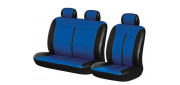 Чехлы на сиденья искусственная кожа «BUFFALO VAN», чёрный/синий, универсальные, 10494