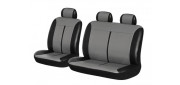 Чехлы на сиденья искусственная кожа «BUFFALO VAN», чёрный/тёмно-серый, универсальные, 10045