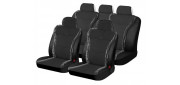Чехлы на сиденья искусственная кожа/искусственный мех «SENSATION», чёрный/чёрный, универсальные, 10457