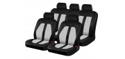 Чехлы на сиденья искусственная кожа «LAREDO», чёрный/белый/белый, универсальные, 10445