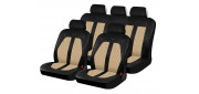 Чехлы на сиденья искусственная кожа «LAREDO», чёрный/бежевый/бежевый, универсальные, 10447