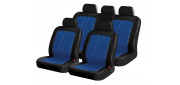 Чехлы на сиденья искусственная кожа «RODEO» Синий/Черный 10490, чёрный/синий, универсальные, 10490