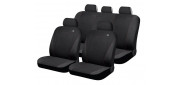 Чехлы на сиденья искусственная кожа/жаккард «CORD», чёрный/чёрный, универсальные, 10531
