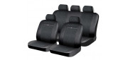 Чехлы на сиденья искусственная кожа/жаккард «MARSHAL PREMIUM», чёрный/чёрный, универсальные, 10515