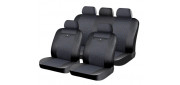 Чехлы на сиденья искусственная кожа/жаккард «MARSHAL PREMIUM», чёрный/синий, универсальные, 10518