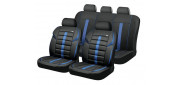 Чехлы на сиденья комбинированные «GTR», чёрный/синий/синий, универсальные, 10520 Чехлы на сиденья комбинированные «GTR», чёрный/синий/синий, универсальные, 10520