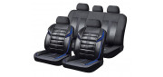 Чехлы на сиденья комбинированные «GTR PREMIUM», чёрный/синий/синий, универсальные, 10523 Чехлы на сиденья комбинированные «GTR PREMIUM», чёрный/синий/синий, универсальные, 10523