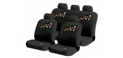 Чехлы на сиденья трикотаж «BEETLES», чёрный/вставка с аппликацией, универсальные, 10222