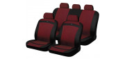 Чехлы на сиденья трикотаж «CARBON», чёрный/красный, универсальные, 10501 Чехлы на сиденья трикотаж «CARBON», чёрный/красный, универсальные, 10501