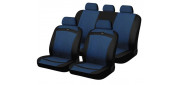 Чехлы на сиденья трикотаж «CARBON», чёрный/синий, универсальные, 10502