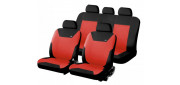 Чехлы на сиденья трикотаж «CORSAR», чёрный/красный, универсальные, 10320 Чехлы на сиденья трикотаж «CORSAR», чёрный/красный, универсальные, 10320