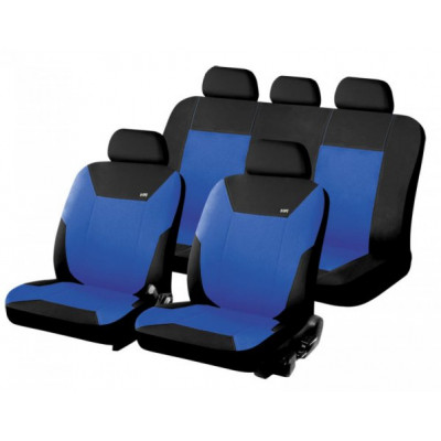 Чехлы на сиденья трикотаж «CORSAR», чёрный/синий, универсальные, 10319