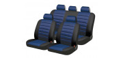 Чехлы на сиденья трикотаж «DIMLER», чёрный/синий, универсальные, 10652