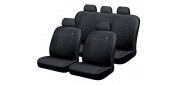 Чехлы на сиденья трикотаж «DOMINANT», чёрный/чёрный/тёмно-серый, универсальные, 10505