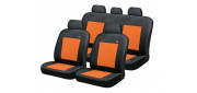 Чехлы на сиденья трикотаж «DOMINANT», чёрный/оранжевый/оранжевый, универсальные, 10676 Чехлы на сиденья трикотаж «DOMINANT», чёрный/оранжевый/оранжевый, универсальные, 10676