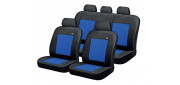 Чехлы на сиденья трикотаж «DOMINANT», чёрный/синий/синий, универсальные, 10510