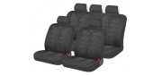 Чехлы на сиденья трикотаж «JACQUARD», чёрный/тёмно-серый, универсальные, 10425