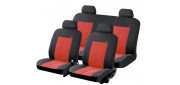 Чехлы на сиденья трикотаж «MASTER», чёрный/красный, универсальные, 10316 Чехлы на сиденья трикотаж «MASTER», чёрный/красный, универсальные, 10316