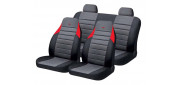 Чехлы на сиденья трикотаж «MATRIX», чёрный/серый/красный, универсальные, 10541