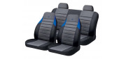 Чехлы на сиденья трикотаж «MATRIX», чёрный/серый/синий, универсальные, 10539