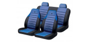 Чехлы на сиденья трикотаж «MATRIX», чёрный/синий, универсальные, 10538