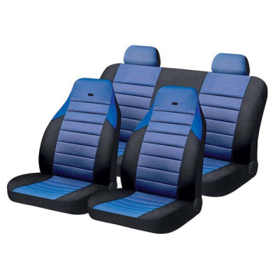 Чехлы на сиденья трикотаж «MATRIX», чёрный/синий, универсальные, 10538