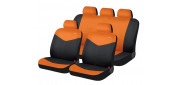 Чехлы на сиденья трикотаж «RONDO», оранжевый/чёрный, универсальные, 10675