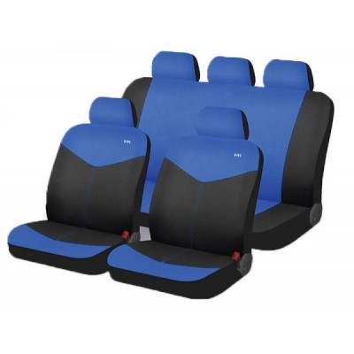 Чехлы на сиденья трикотаж «RONDO», синий/чёрный, универсальные, 10392