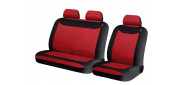 Чехлы на сиденья трикотаж «SCORPIO VAN», чёрный/красный, универсальные, 10677