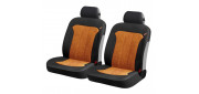 Чехлы на сиденья трикотаж «TREND FRONT», чёрный/оранжевый, универсальные, 21239