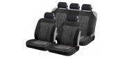 Чехлы на сиденья трикотаж «TREND PLUS», чёрный/тёмно-серый, универсальные, 22203
