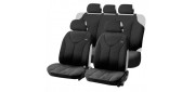 Чехлы на сиденья трикотаж «TROPHY PLUS», чёрный/чёрный, универсальные, 10295