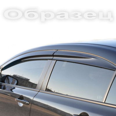 Дефлекторы окон Mazda 3 Sedan 2009- 2013 с хром молдингом/стиль Mugen/накладные